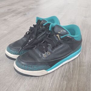 Nike Air Jordan 3 Retro GS Rio Teal Black 441140-018 Youth 6.5Y Shoes Sneakers